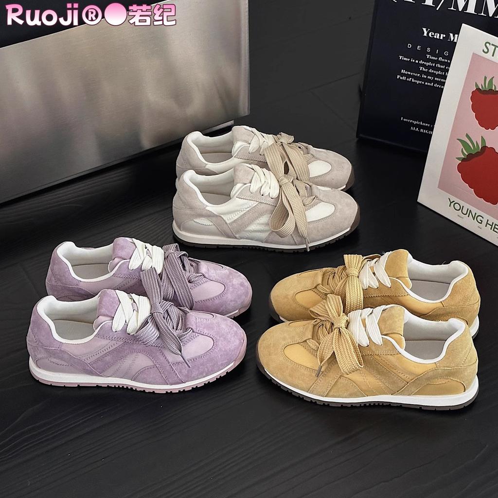 A pair of shoelaces, lightweight German training shoes, women's spring 2025 new sports fashion casual shoes, breathable niche Forrest Gump shoes