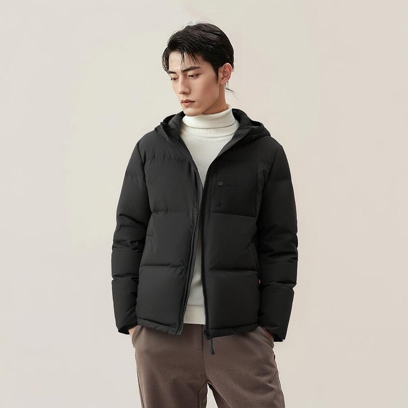 Levis Мужская куртка-пуховик с капюшоном, однотонная, удобная, свободного кроя, с карманами, Черная 002H9-0005