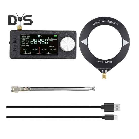 Портативное мини-радио 0,5-108 МГц с 1,9-дюймовым IPS-экраном, карманное мини-радио LSB/USB/AM/FM, вседиапазонный радиоприемник с антенной