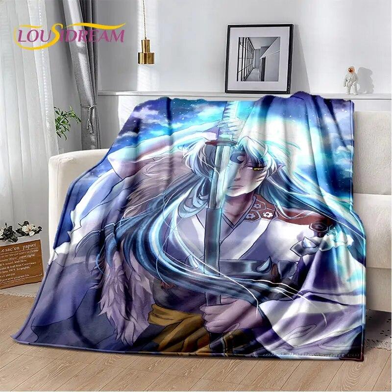 Мягкое плюшевое одеяло с рисунком аниме Inuyasha, фланелевое одеяло для гостиной, спальни, кровати, дивана, чехол для пикника Bettdecke