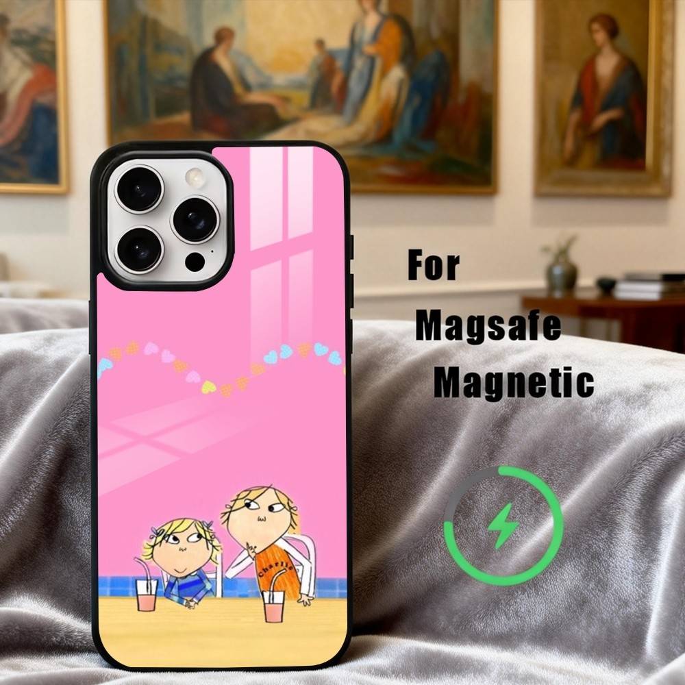 C-Charlie-E and L-Lola-A Phone Case For iPhone17,16,15,14,13,12,11 Plus,For Magnetic Wireless Charge Cover