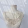Mesh Embroidered Beaded Placket Collar Clothing Accessories Fake Collar Wedding Dress Decoration