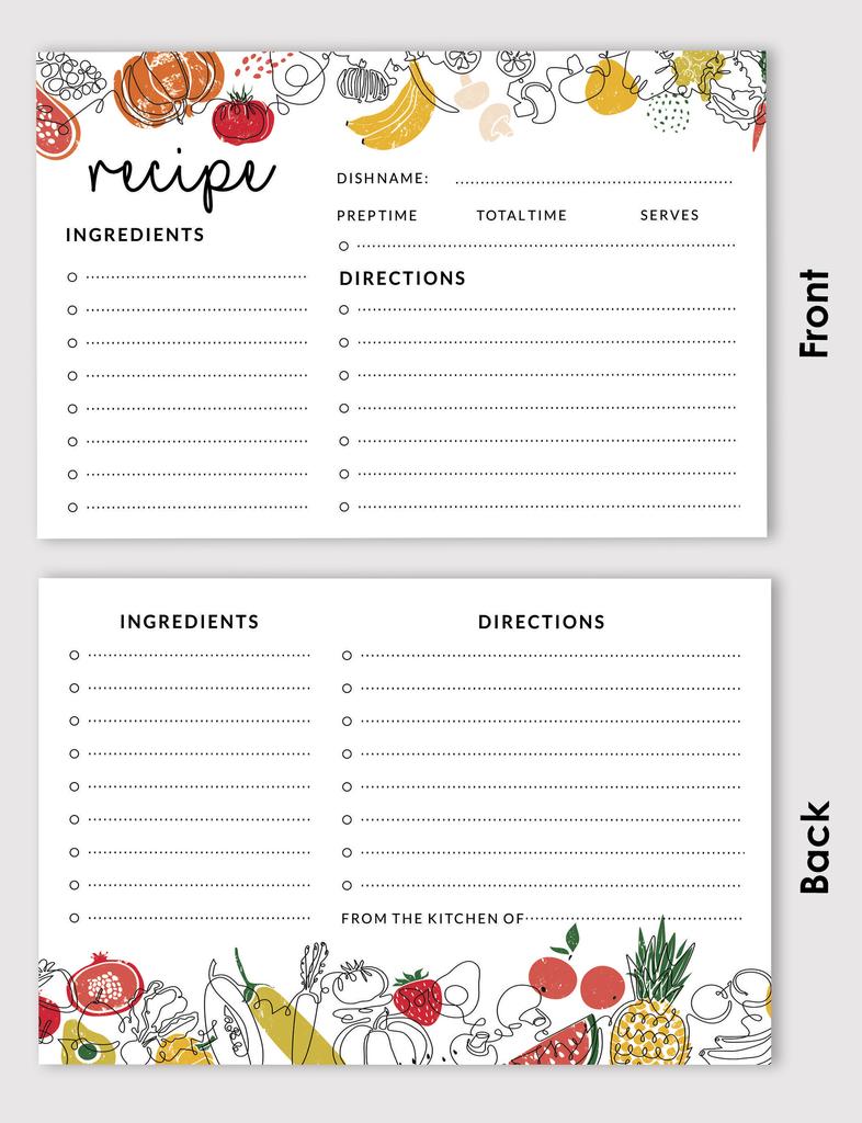 Inkdotpot Карточки с рецептами 4x6 дюймов (Набор из 50) , Толстые двухсторонние карточки премиум-класса - белые карточки для заметок с рецептами в современном стиле