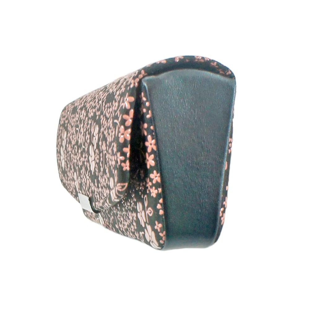 Футляр для очков Inden H из оленьей кожи черного цвета с розовым лаком, узор American Blue [Indenya] 4206-51-166