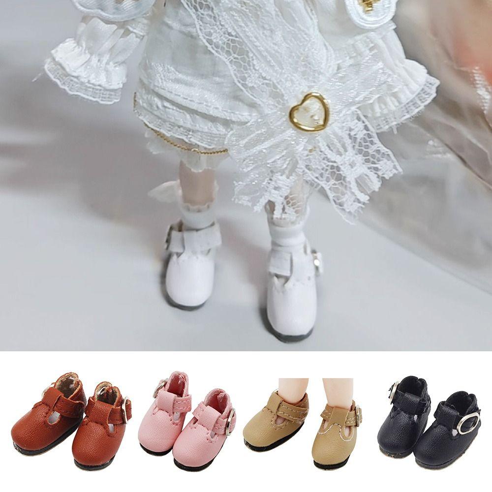 2.8cm * 1.2cm Doll Princess Shoes PU Leather Doll Sandals Lovely Mini Doll Boots  Doll Accessories