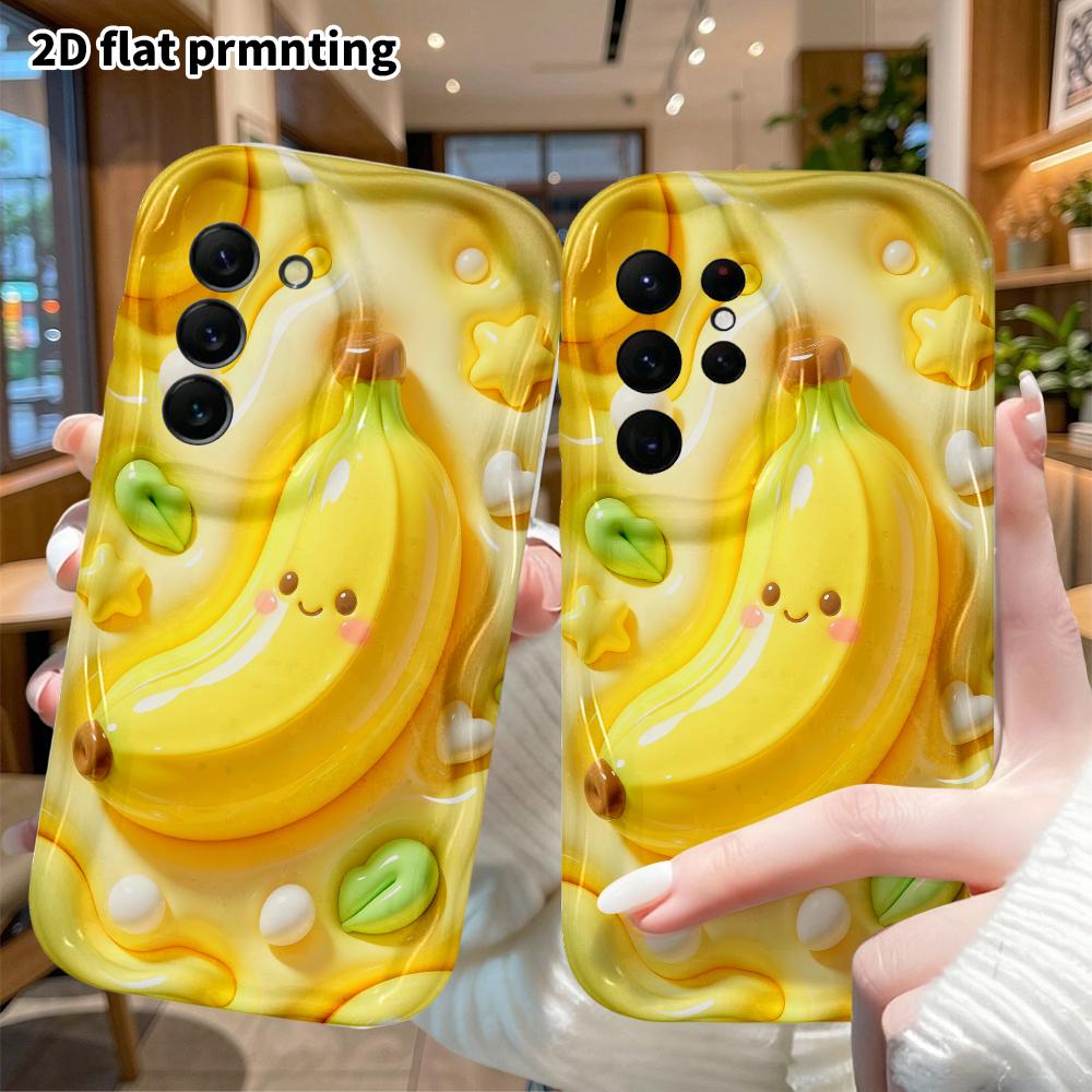 Phone Case: 2D flat design suitable for Samsung Galaxy A34 A35 M05 M06 S20 S22 S21 FE Plus 5G protective case, Banana Baby, perfect Christmas and Hall