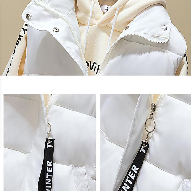Женский свободный короткий жилет, осенне-зимний утолщенный теплый жилет, пуховое пальто, хлопковый топ