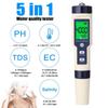 5 In 1 Professional Multi-parameter Combo Testing Meter PH/EC/TDS/Salinity/Thermometer Digital Multi-Function Tester Water Quality Tester
