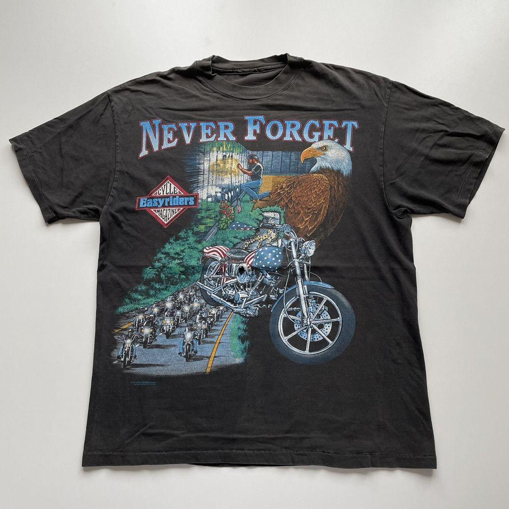 Vintage 1990s Easy Rider Motorcycle Biker Graphic Shirt reprinted on a new shirt