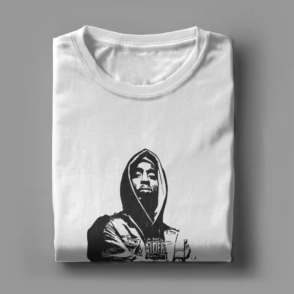 Мужская женская футболка T-Tupac из чистого хлопка с графическим принтом Футболки в стиле хип-хоп Верхняя одежда