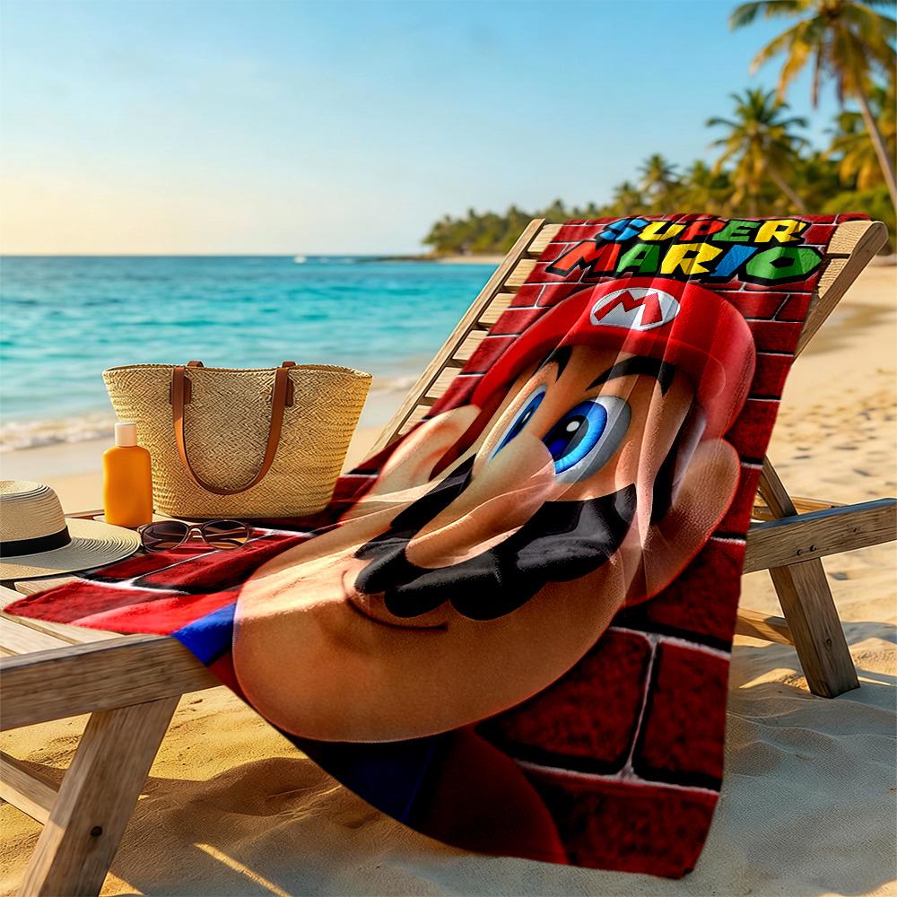 Mario Style Beach Towel Super Soft & Absorbent Comfortable Lightweight