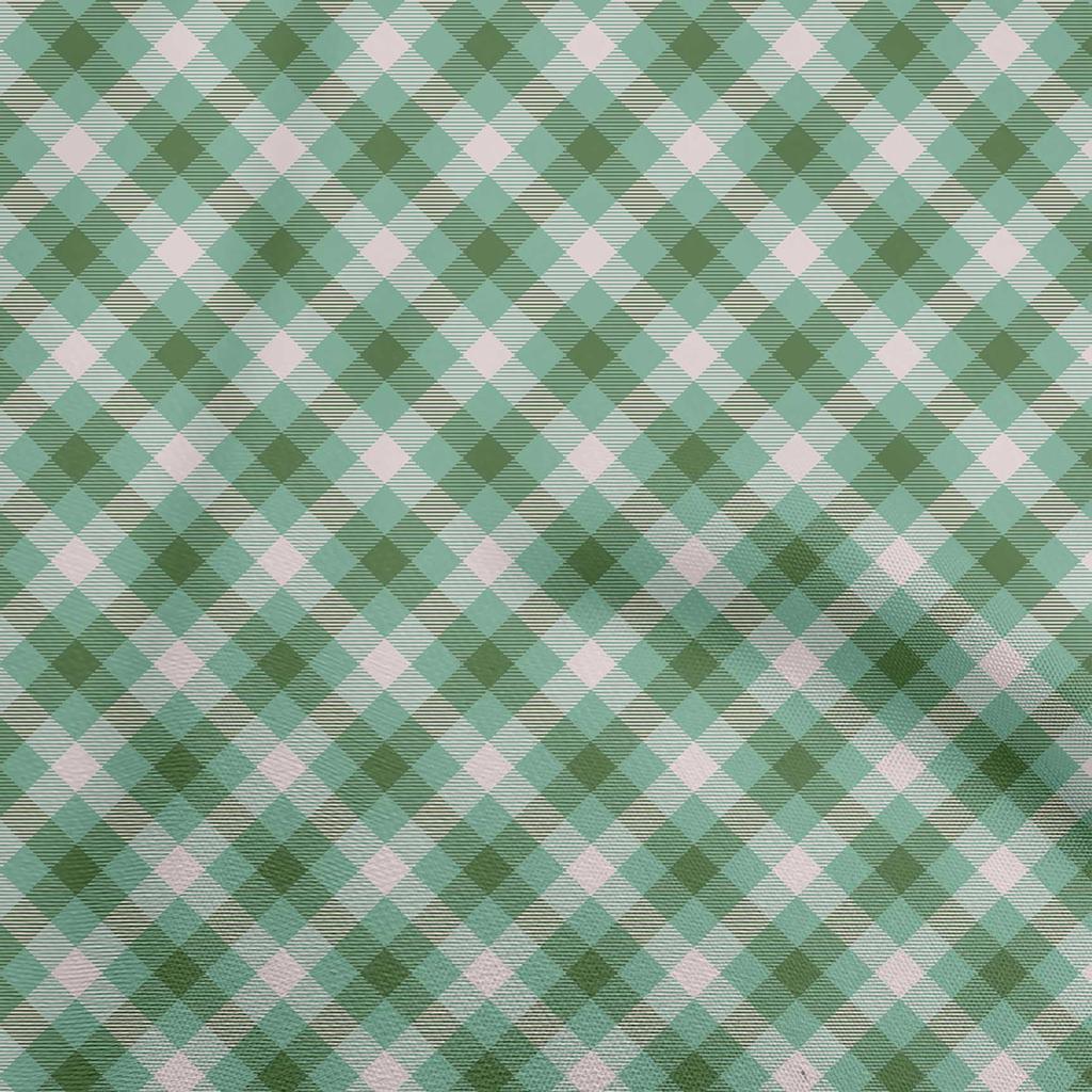 oneOone Cotton Flex Medium Blue Fabric Check Fabric For Sewing Printed Craft Fabric By The Yard 40 Inch