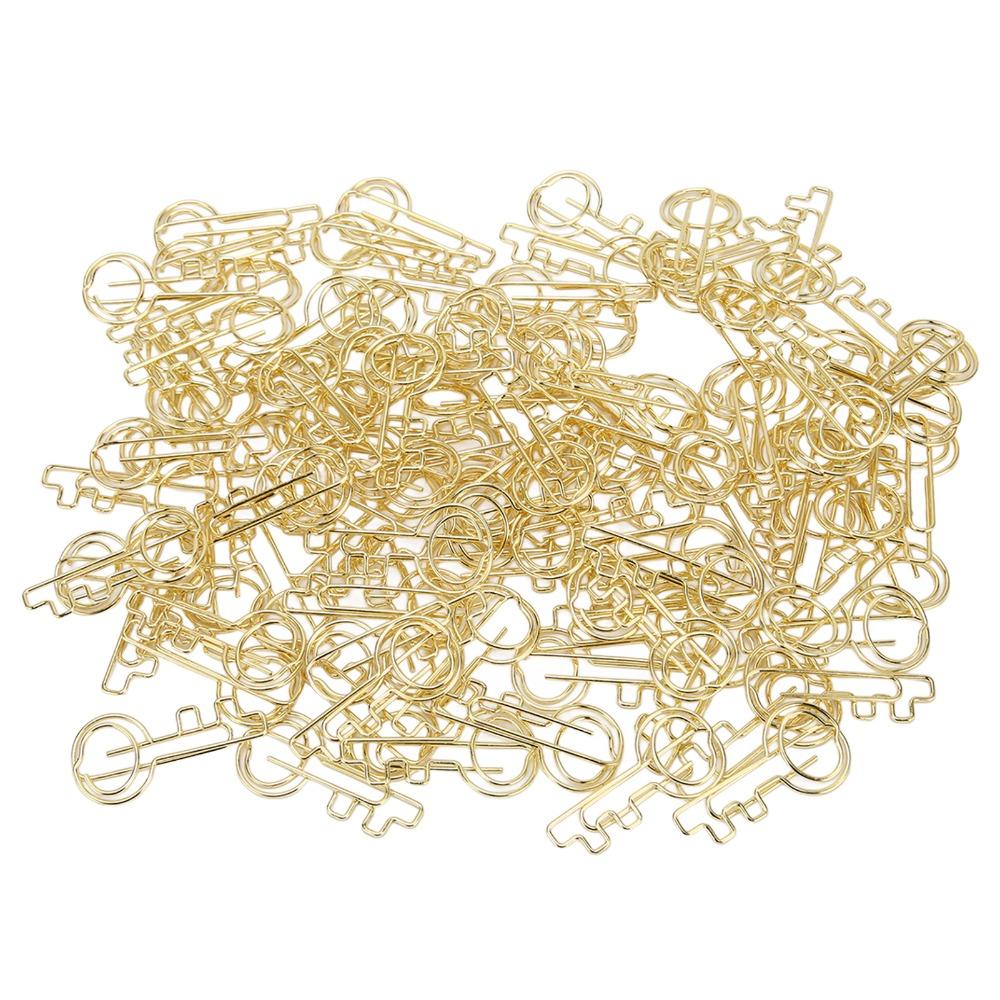 100PCS with Storage Box Key Shaped Paper Clip Key Shaped Cute Paper Clip Document Sorting