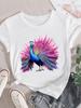 (Asian Size) Women Short Sleeve Fashion Clothing Casual Tshirt Trend Watercolor Style 90s Female Print Lady Tee Top Graphic T-shirts