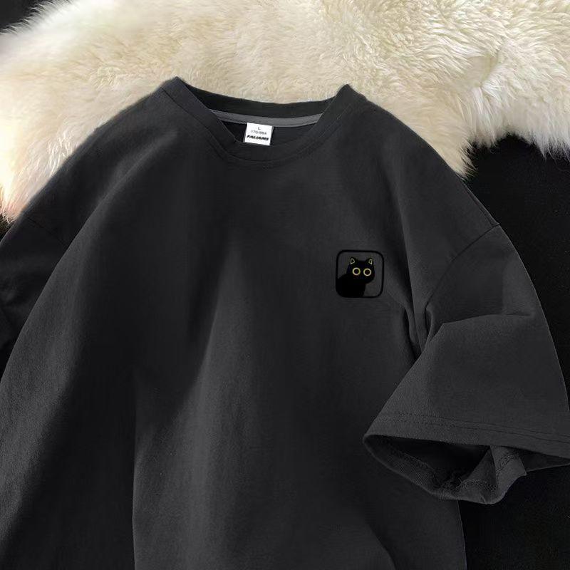 Футболка из хлопка с коротким рукавом, женская, свободная, модная, со средним рукавом, летняя, винтажная футболка