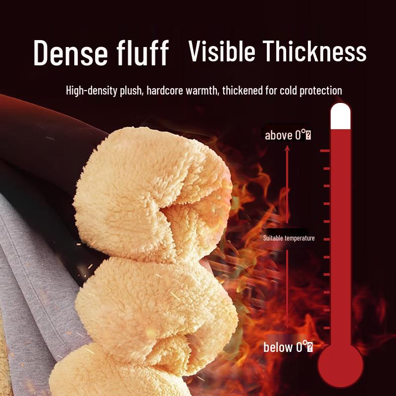 Miniso Men's Winter Lamb Fleece Lined Joggers