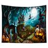 Halloween Tapestry With Print Background Hanging On The Bedroom Wall