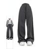 Women's Baggy Dark Grey Sweatpants Harajuku Streetwear Fashion High Waist Pants 2000s Vintage Oversize Wide Trouser 90s Clothes