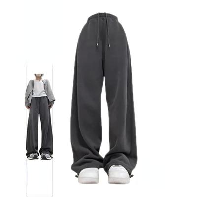 Женские мешковатые темно-серые спортивные штаны в стиле Харадзюку, уличная одежда, модные брюки с высокой талией, винтажные широкие брюки 2000-х годов, одежда 90-х годов