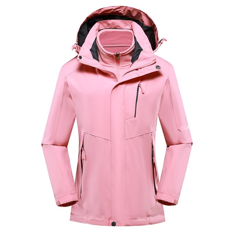 Outdoor Winter Fishing Clothing Waterproof Jacket Fleece Liner Three-in-one Women's Two-piece Mountaineering Suit