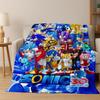 Classic S-Sonic Cartoon Game Flannel Blanket Soft Warm Throw Blanket for Bed Bedroom Living Room Travel Picnic Office Gift Kids