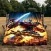 Car robots Battle Blanket Flannel Throw for Sofa, Indoor, Camping, Living Room, Office, Chair, And Bed Soft Birthday Gift