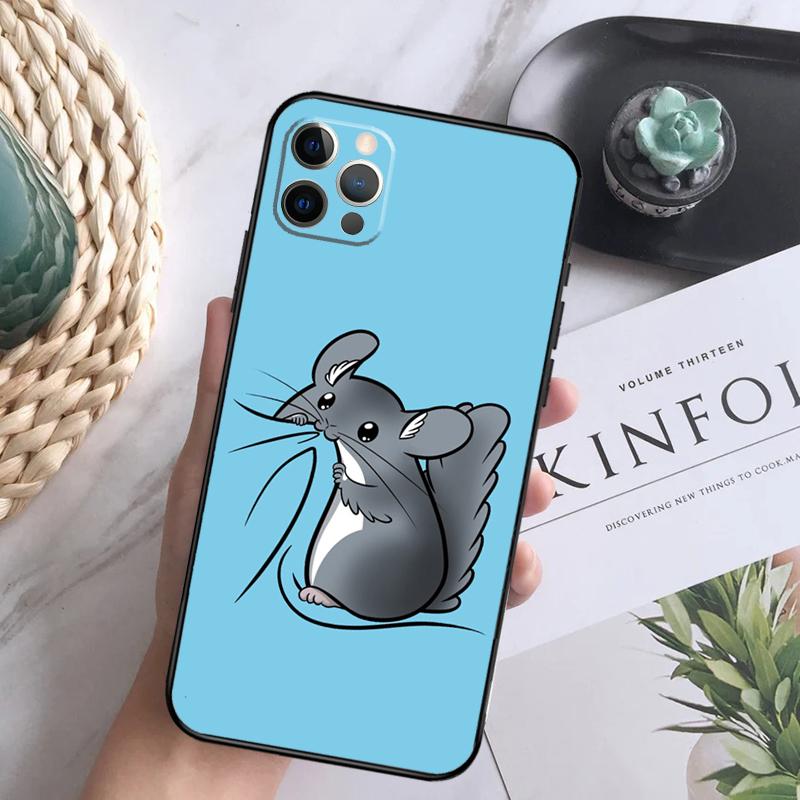 Милый Мультяшный Шиншилла Чехол Для Телефона Для iPhone 15 14 13 12 11 16 Pro Max Plus Mini 7 8 X XS Max XR Задняя Крышка Оболочка