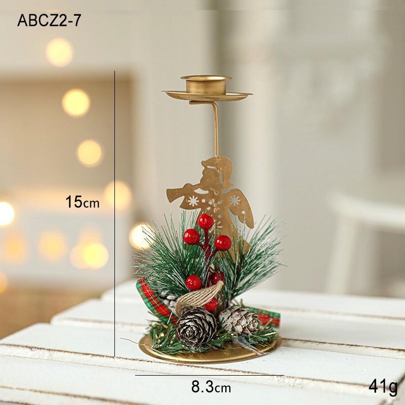 Christmas Gold Iron Double Candle Holder Window Table Decor Holiday Ornament