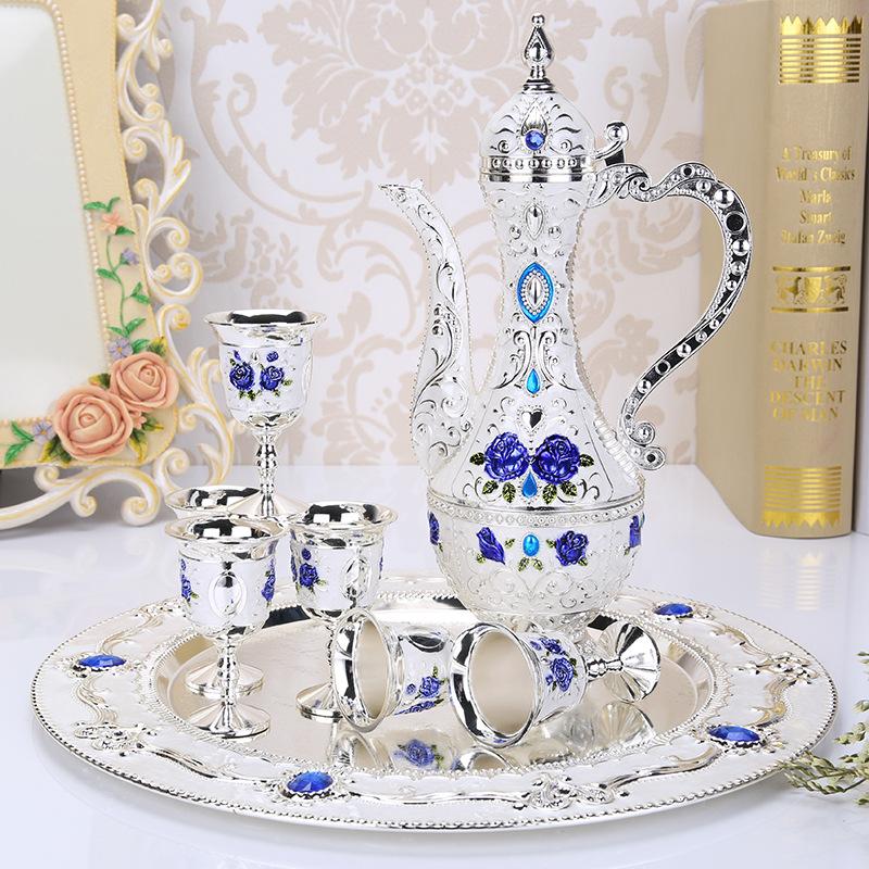 Цветная оловянная фляга для вина, Байцзю, высококачественное креативное домашнее украшение, мужской подарок, набор для вина, набор для чая, винный бокал