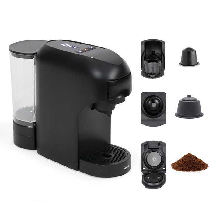 Machine à café multi-capsules 3-en-1 - LIVOO - DOD217N - 1400 W - 7 niveaux d'intensité du café - Noir