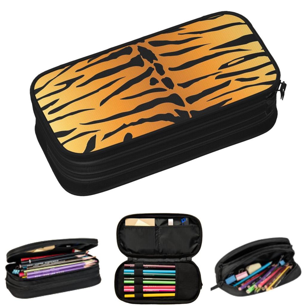 Tiger Fur Sketch Color Picture Pencil Cases for Student Gifts Pen Box Pencil Bag Large Storage Pencil Pouch