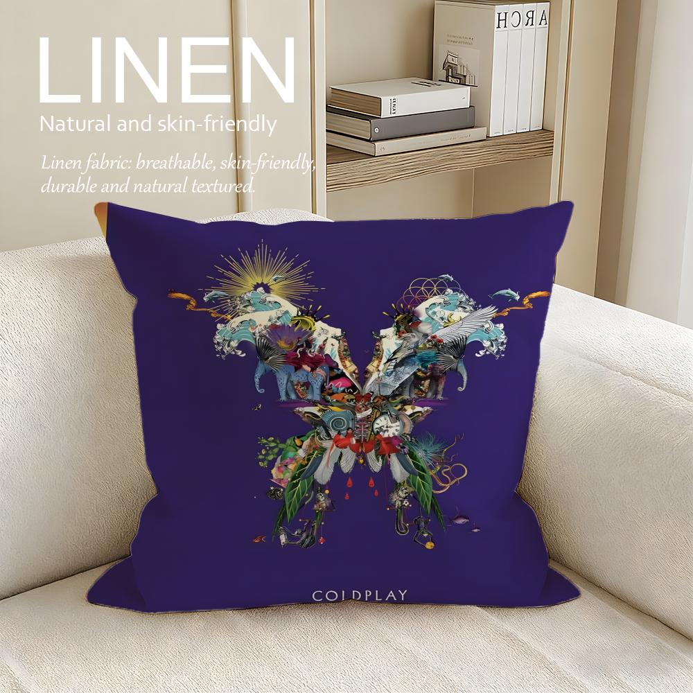 Music Coldplay Cushion Cover Pillowcase Set Pcs x x Breathable Washable Sofa Cushion Cover