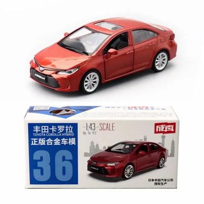 Гибридный игрушечный автомобиль Toyota Corolla 1/43 для детей, миниатюрная модель из литого металла, образовательная коллекция с откидным механизмом, подарок для мальчиков