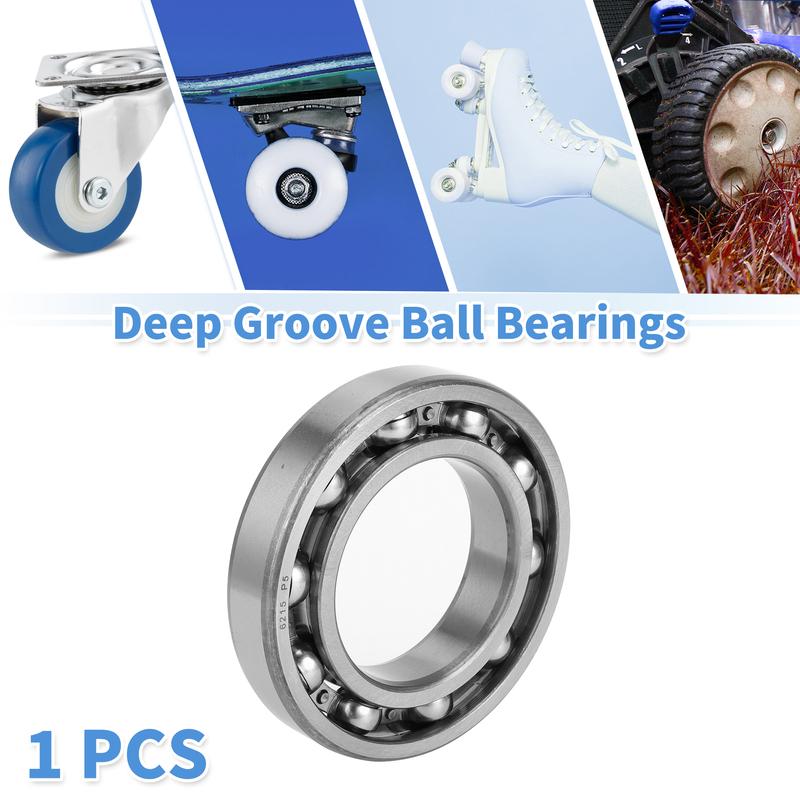 Motoforti 6215 & Deep Groove Ball Bearings P5 75x130x25mm Lubricated Bearings Open Type Silver Tone Scooter Skateboard Wheel