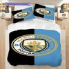 Manchester City Football Club Emblem Three-piece set (1 * duvet cover + 2 * pillowcase, without core) 2DFlat Duvet cover and pillowcase Bedding set