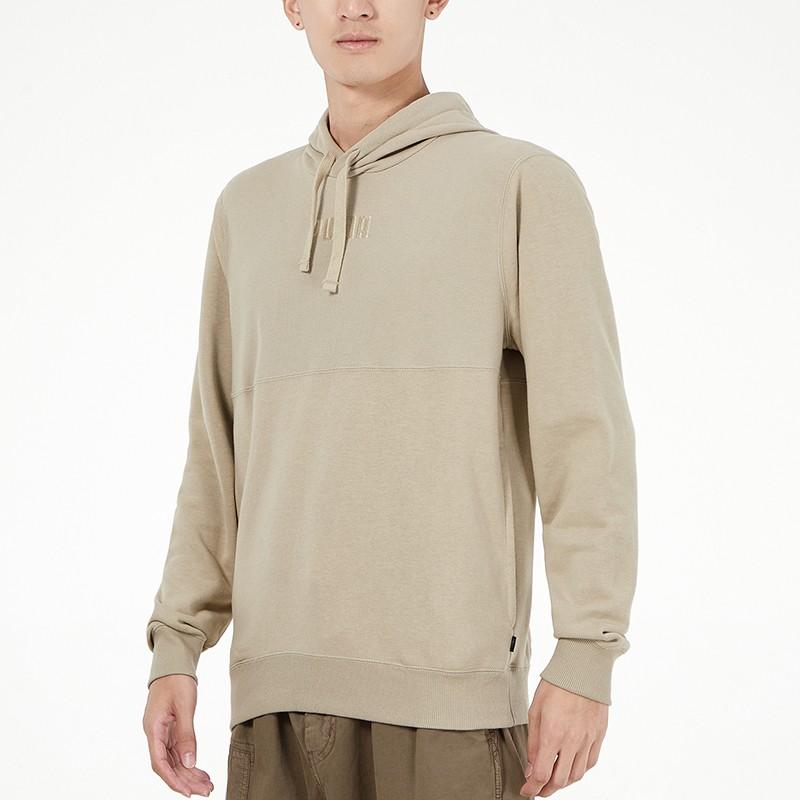 Puma Pure Color Sports Knit Drawstring Hooded Sweatshirt Men Tops Khaki 846413-42