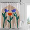 Ванная в скандинавском стиле, мягкая тканевая шторка для душа, абстрактный тропический растительный художественный узор, водонепроницаемая декоративная занавеска для ванной
