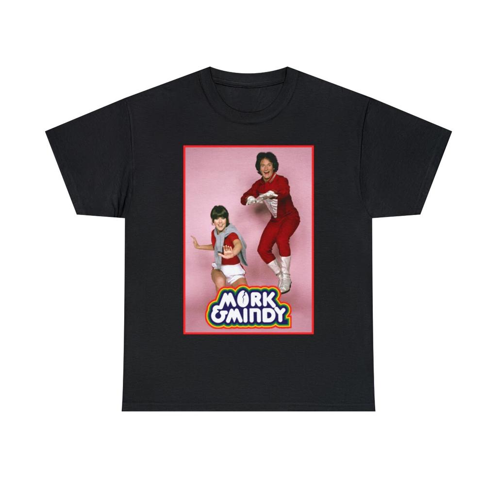 Mork and Mindy Robin Williams Men's Short Sleeve 100% Cotton T-shirt Mens Womens Tees Top