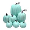 7 Pcs Artificial Pumpkin Cute Lifelike Foam Harvest Pumpkins for Autumn Holiday Decor Green