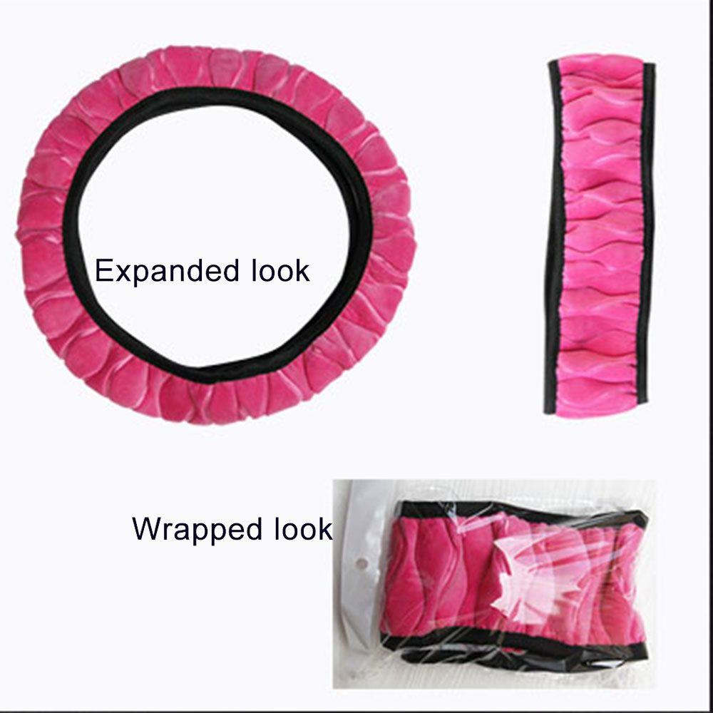 Автомобильный стайлинг Зимний противоскользящий чехол на руль автомобиля Мягкий трехмерный теплый плюш