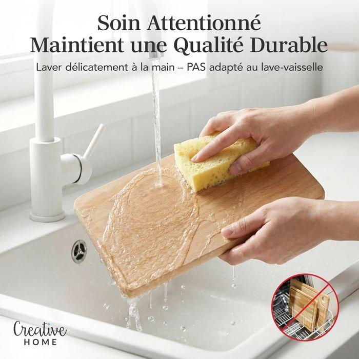 Planche à découper - CREATIVE HOME - CHDESKAZESTAW5SZT28x15J - Lot de 5 - Bois de hêtre - 28 x 15 cm