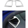 Car Stainless Steel Silver Interior Gear Shift Panel Outlet Glass Switch Cover Trim For Cadillac CT5  + Accessories Sticker