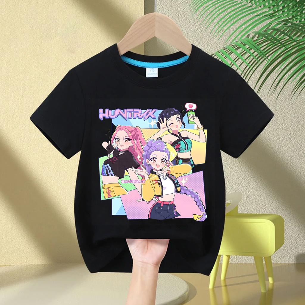 Issiq Film Paxtali Chaqaloq Qizlar Futbolkasi Bolalar Kiyimi KPop Demon Ovchilari Muhlislari Sovg'alari Bolalar Kiyimi Moda Kundalik Toplar