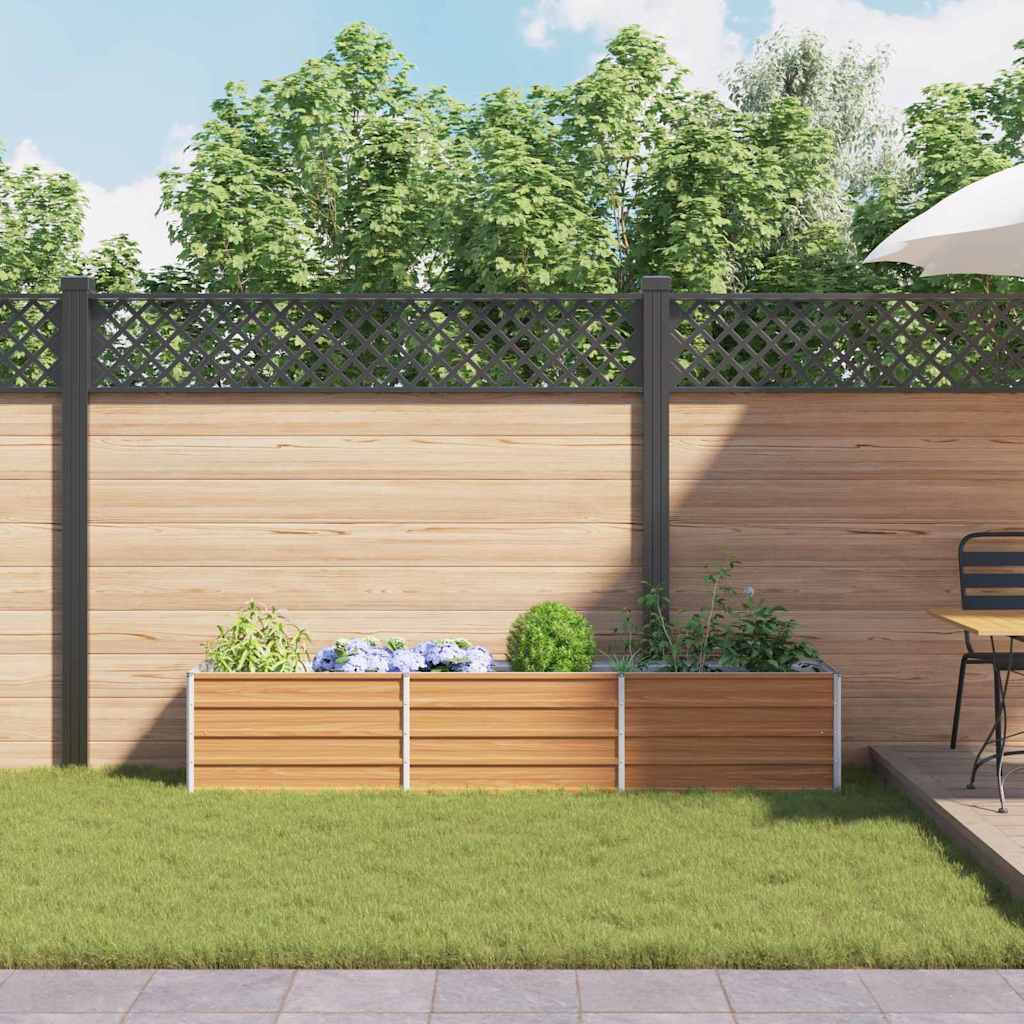 Raised Bed Light Brown 240 x 40 x 45 cm Galvanized Steel