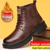 Men's Wool-Lined Winter Business Casual Boots - Thick-Soled, High-Top Snow Boots
