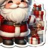 Christmas Santa Ornament 2D Acrylic Cartoon Santa Claus Xmas Tree Ornament for Holiday Tree Door Window Car Hanging Decor
