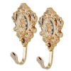 Rose Pattern Vintage Alloy Drapery Curtain Holdbacks Tieback Hooks 2Pcs Zinc Alloy Antique Wall Hook Hook