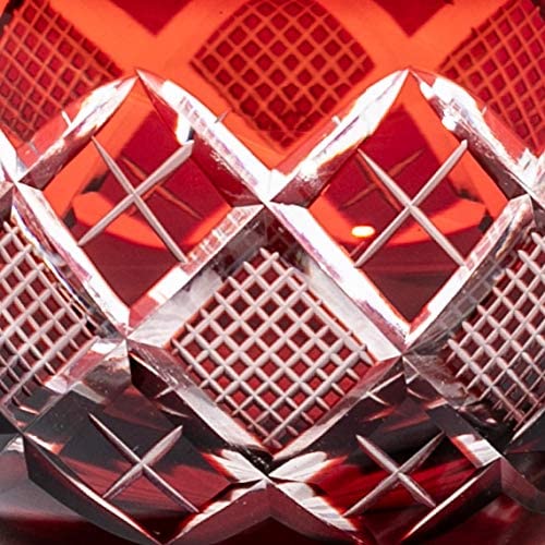 Чашка для сакэ Кобо Эдо Кирико Яраи Уоко TB90232R в деревянной коробке Сделано в Японии [Официальный представитель Таймуро] (красный)