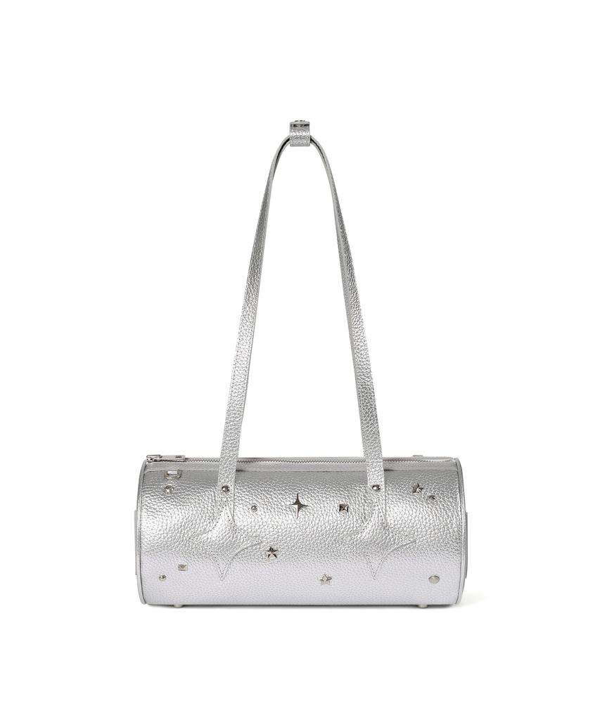 For Appeal Western Studded Leather Shoulder Bag Silver