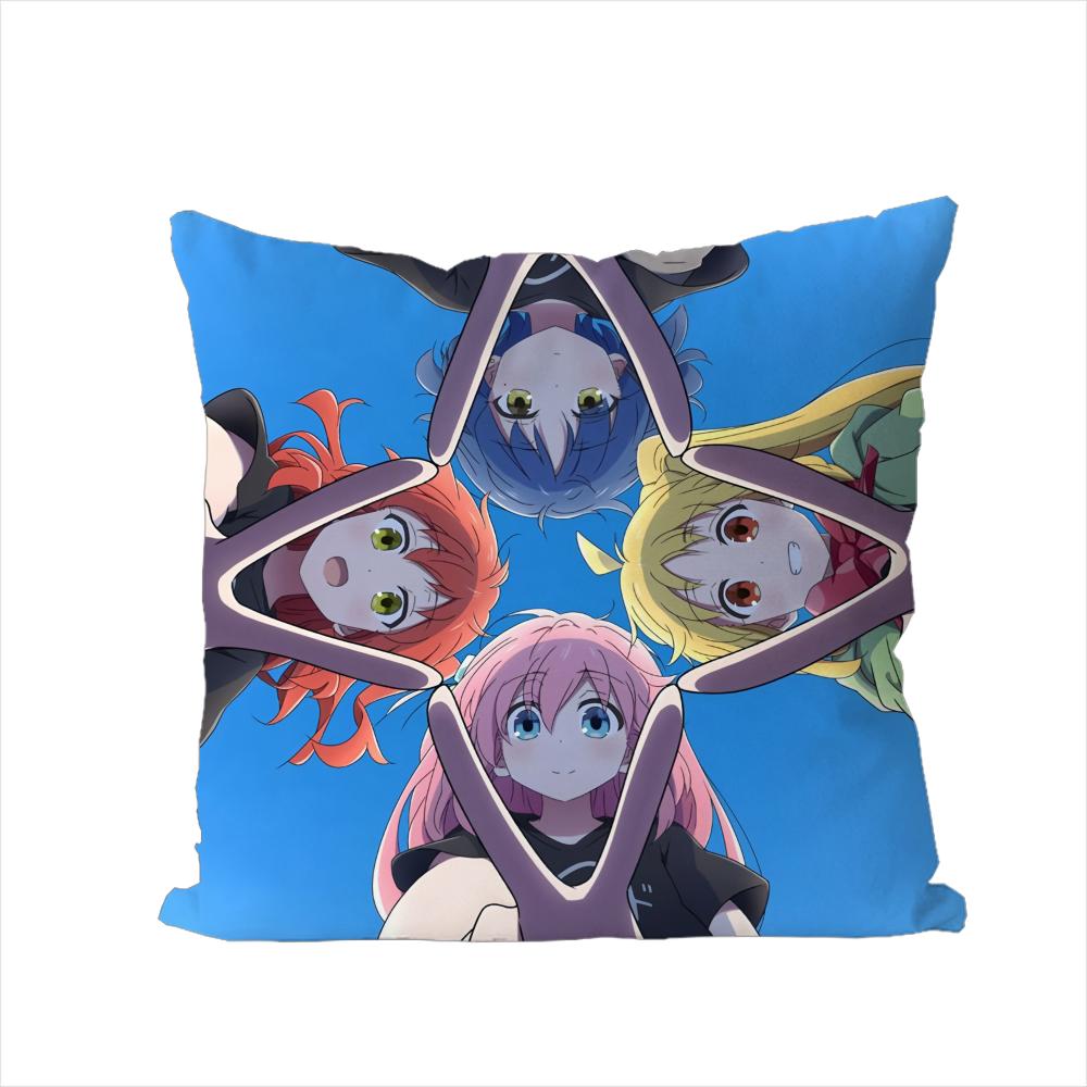 Наволочка для подушки Bocchi The Rock для автомобиля, дивана, декоративная для дома, двусторонняя печать, плюшевая, квадратная, декоративная подушка, чехол